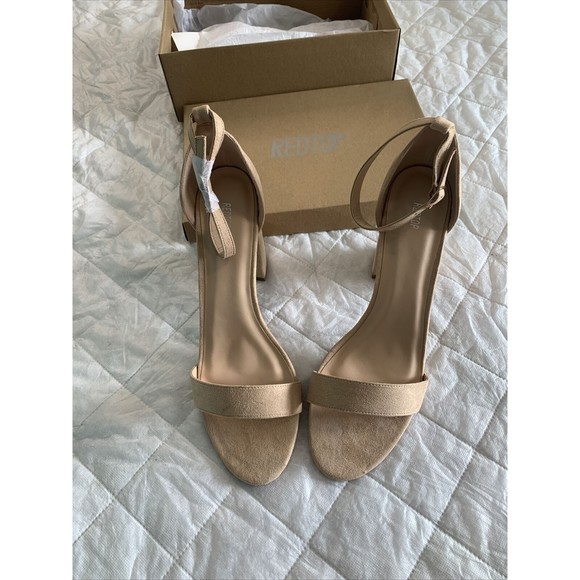 REDTOP Women's Open Toe Chunky 3.9 IN Heel Sandals Ankle Strap Nude Color SZ10😀 - Picture 12 of 16